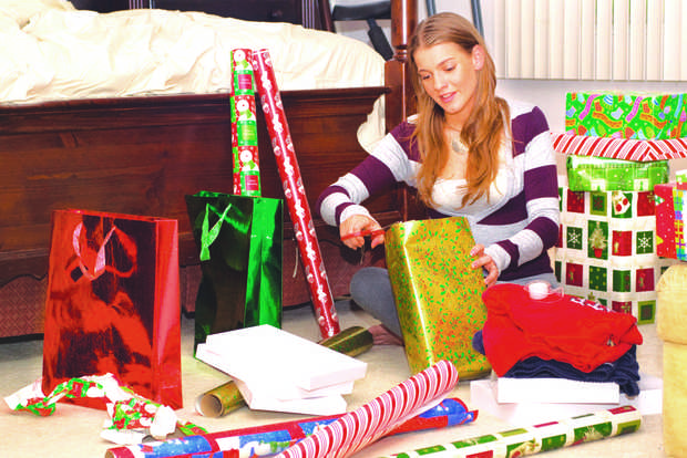 Keep your gift-wrapping station well stocked, and when possible, buy supplies that will work for other holidays as well.